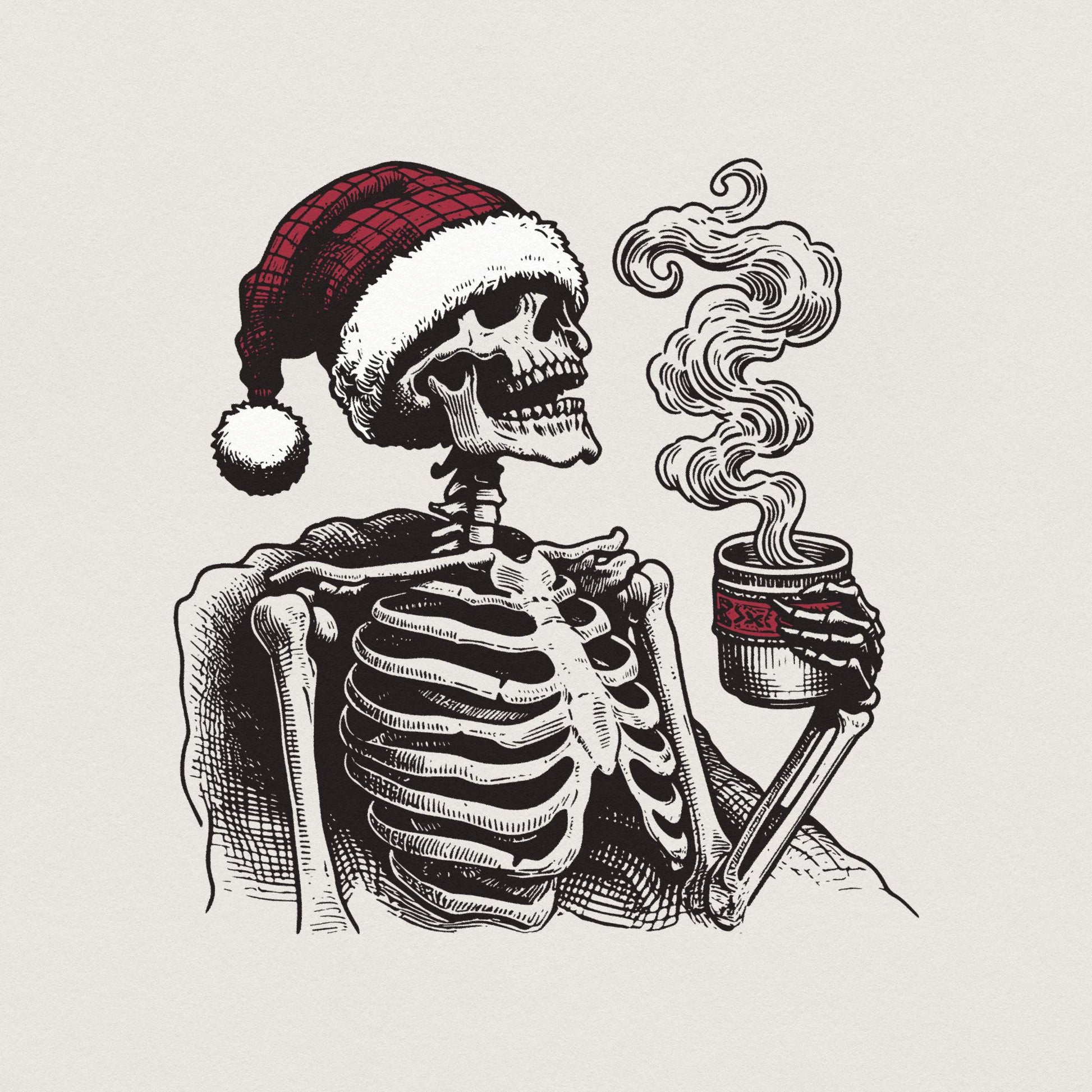 Spooky Christmas PNG, Skeleton Christmas Funny PNG - 300 DPI Design for