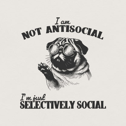 Selectively Social Antisocial PNG, Funny Trendy Introvert Design - 300