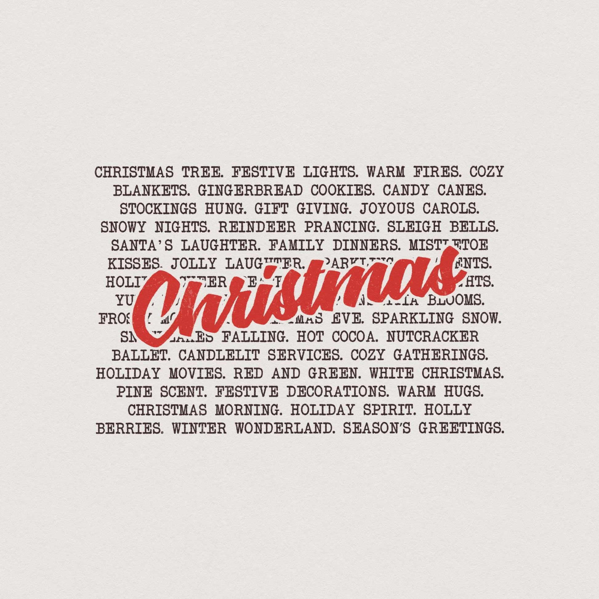 Christmas Words PNG, Merry Christmas png - 300 DPI Design for T-Shirt