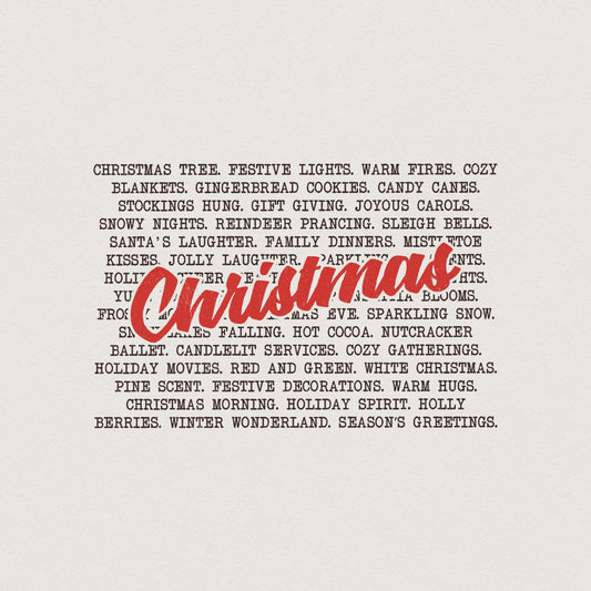 Christmas Words PNG, Merry Christmas png - 300 DPI Design for T-Shirt