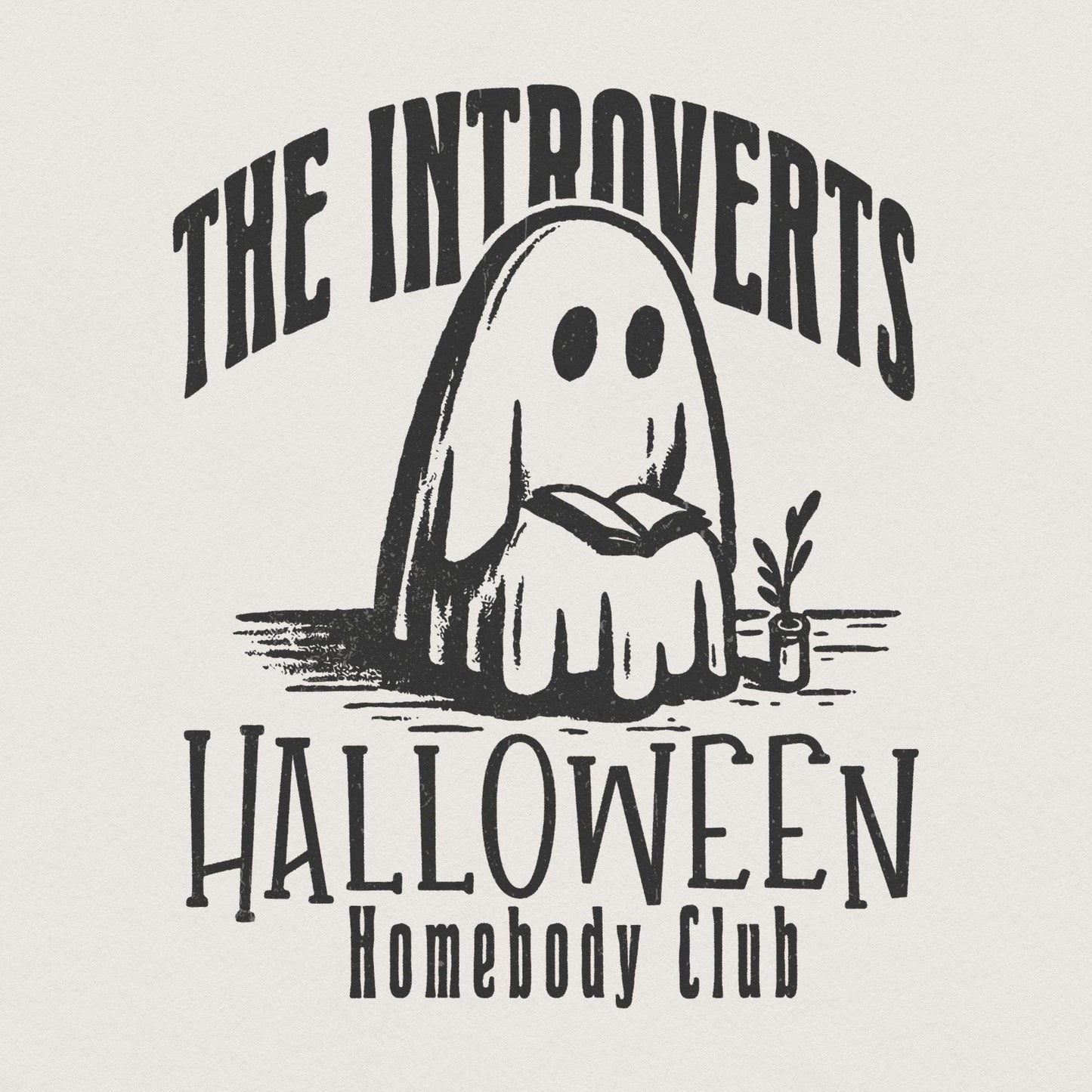 Vintage Halloween Homebody Club PNG, Retro Mid Century Modern Introvert