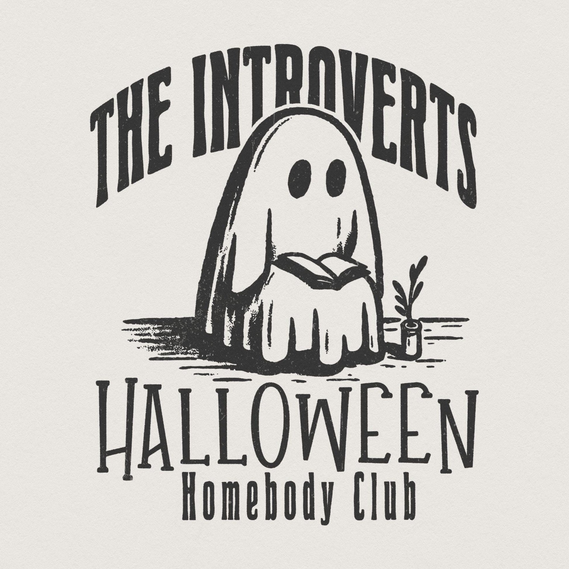 Vintage Halloween Homebody Club PNG, Retro Mid Century Modern Introvert