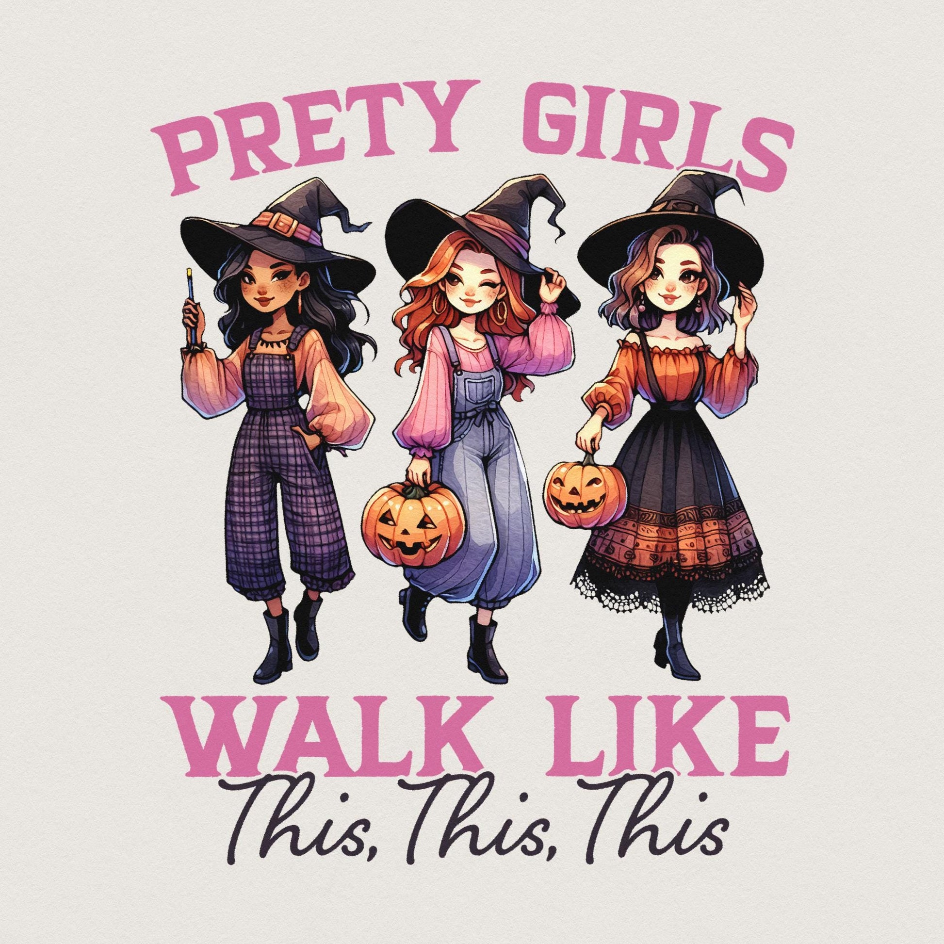 Pretty Girls Png, Halloween Png - 300 DPI Design for T-Shirt