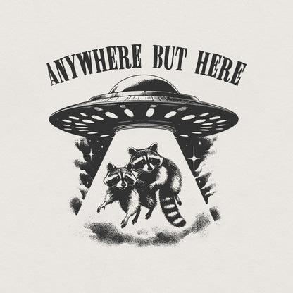 Raccoon and UFO PNG, Sarcastic Space PNG - 300 DPI Design for T-Shirt