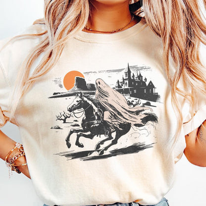 Cowboy Ghost Horse PNG, Halloween Shirt Digital Download - 300 DPI Design