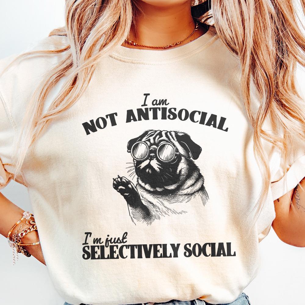 Selectively Social Antisocial PNG, Funny Trendy Introvert Design - 300