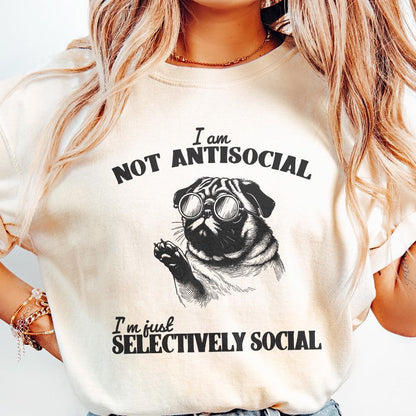 Selectively Social Antisocial PNG, Funny Trendy Introvert Design - 300
