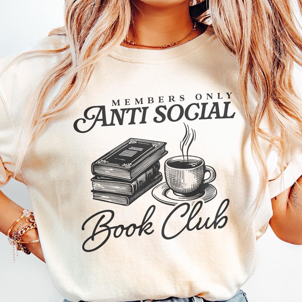 Anti Social Book Club PNG, Introverted Reader Sublimation - 300 DPI
