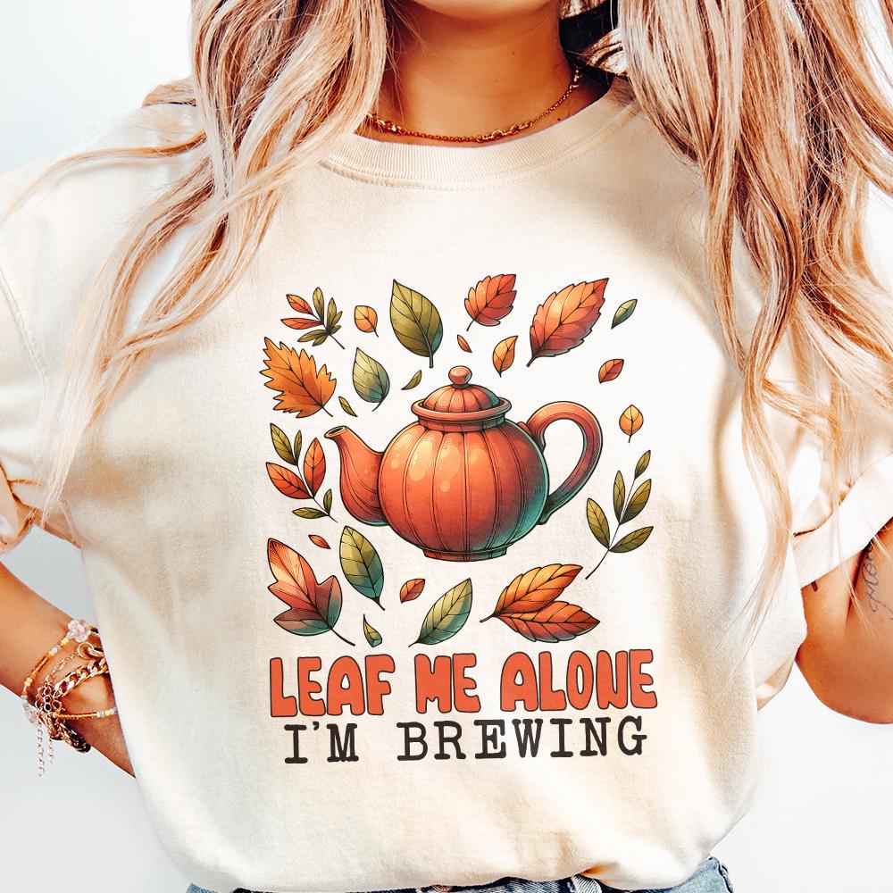 Leaf Me Alone PNG, Funny Fall Sublimation - 300 DPI Design for T-Shirt