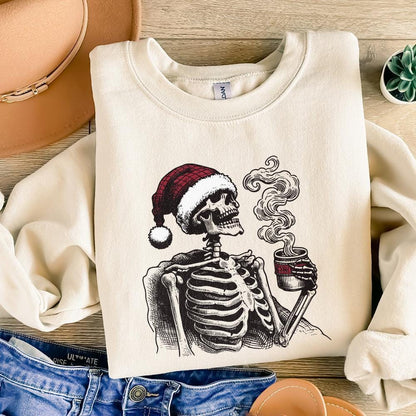 Spooky Christmas PNG, Skeleton Christmas Funny PNG - 300 DPI Design for