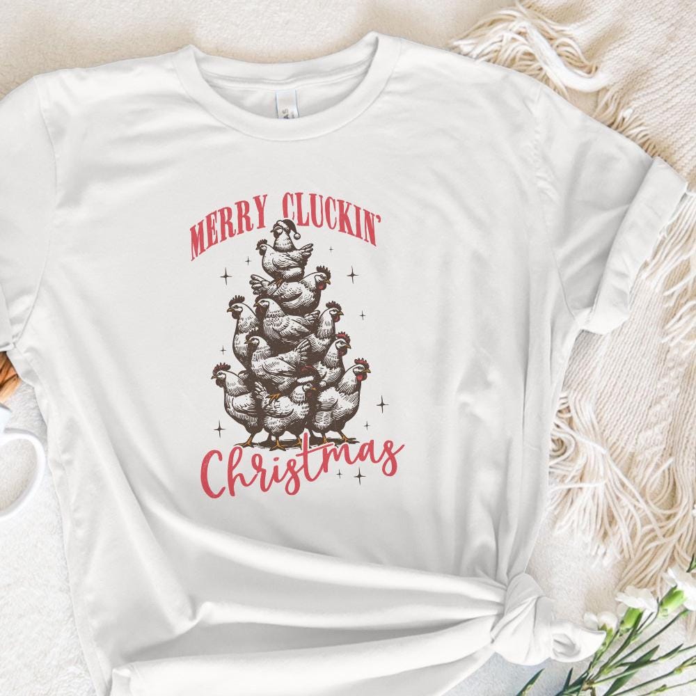 Merry Cluckin' Christmas Png, Christmas Farmhouse Png - 300 DPI Design