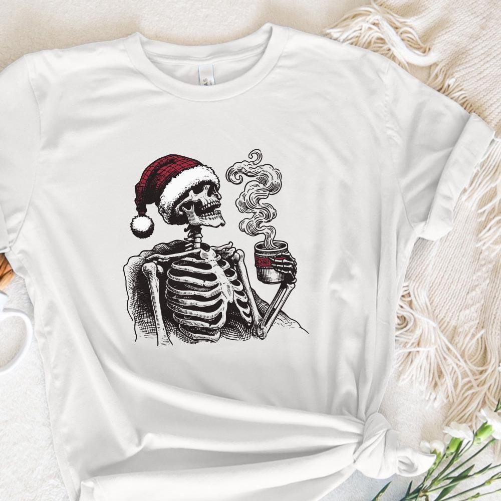 Spooky Christmas PNG, Skeleton Christmas Funny PNG - 300 DPI Design for
