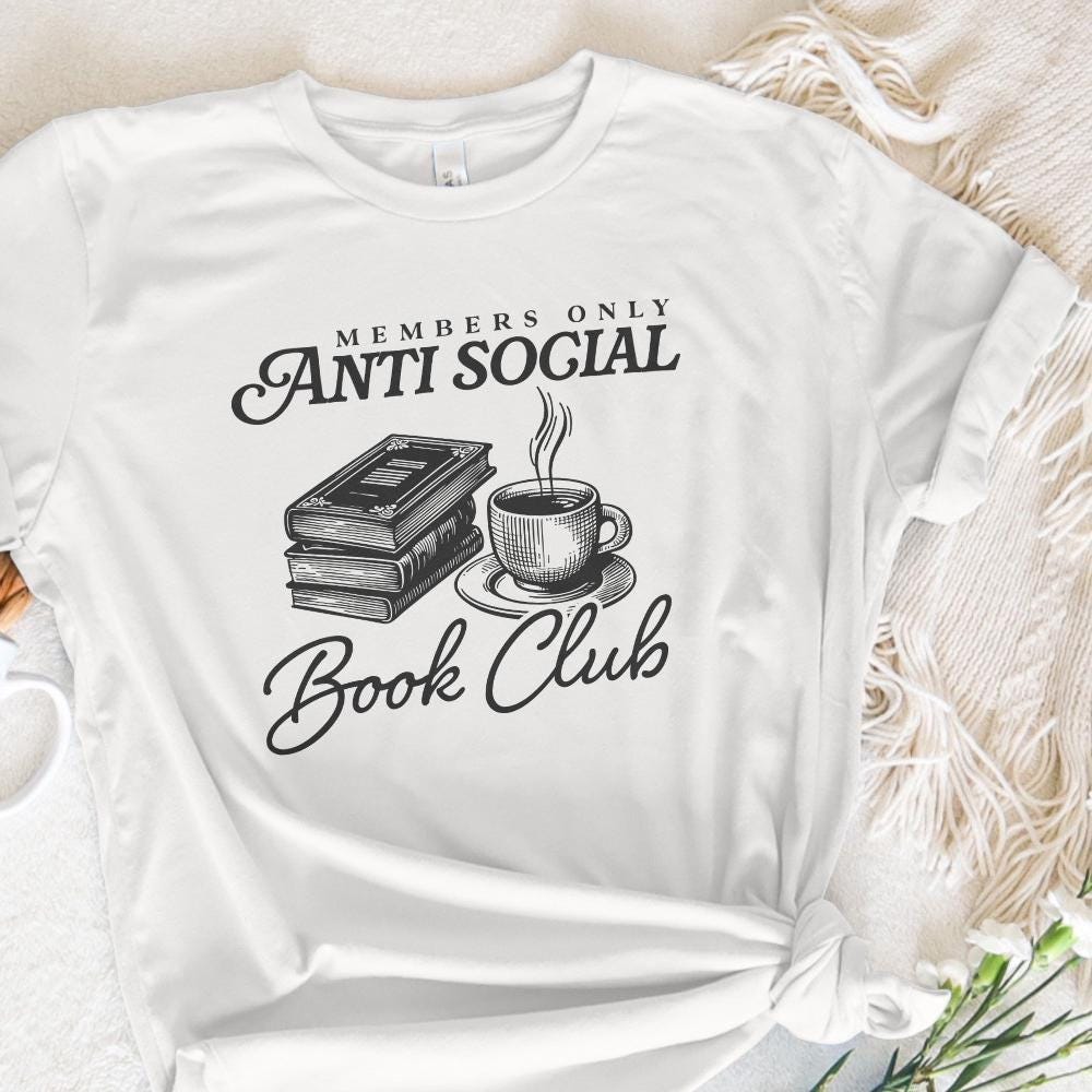 Anti Social Book Club PNG, Introverted Reader Sublimation - 300 DPI