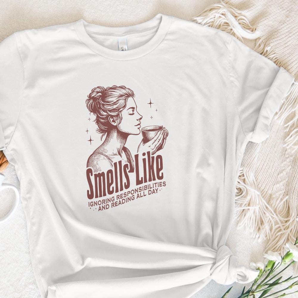 Smells like Reading Books PNG, Vintage Christmas Book Lover Design - 300