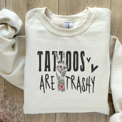 Tattoos Are Trashy PNG, funny png design - 300 DPI Design for T-Shirt