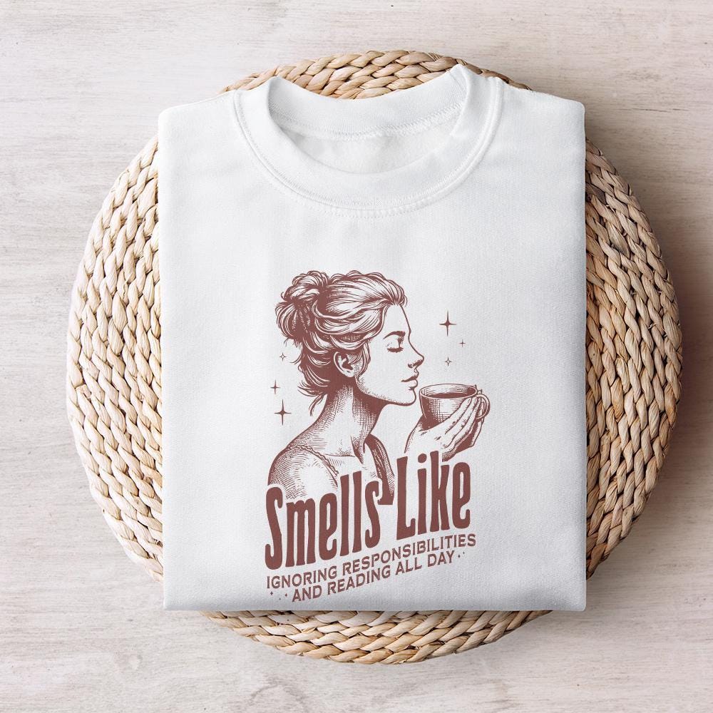 Smells like Reading Books PNG, Vintage Christmas Book Lover Design - 300