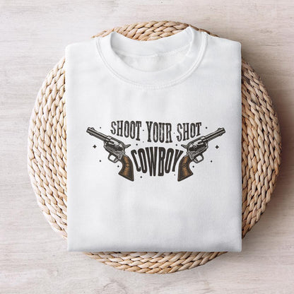 Shoot Your Shot Cowboy Digital Download, Western PNG Design - 300 DPI