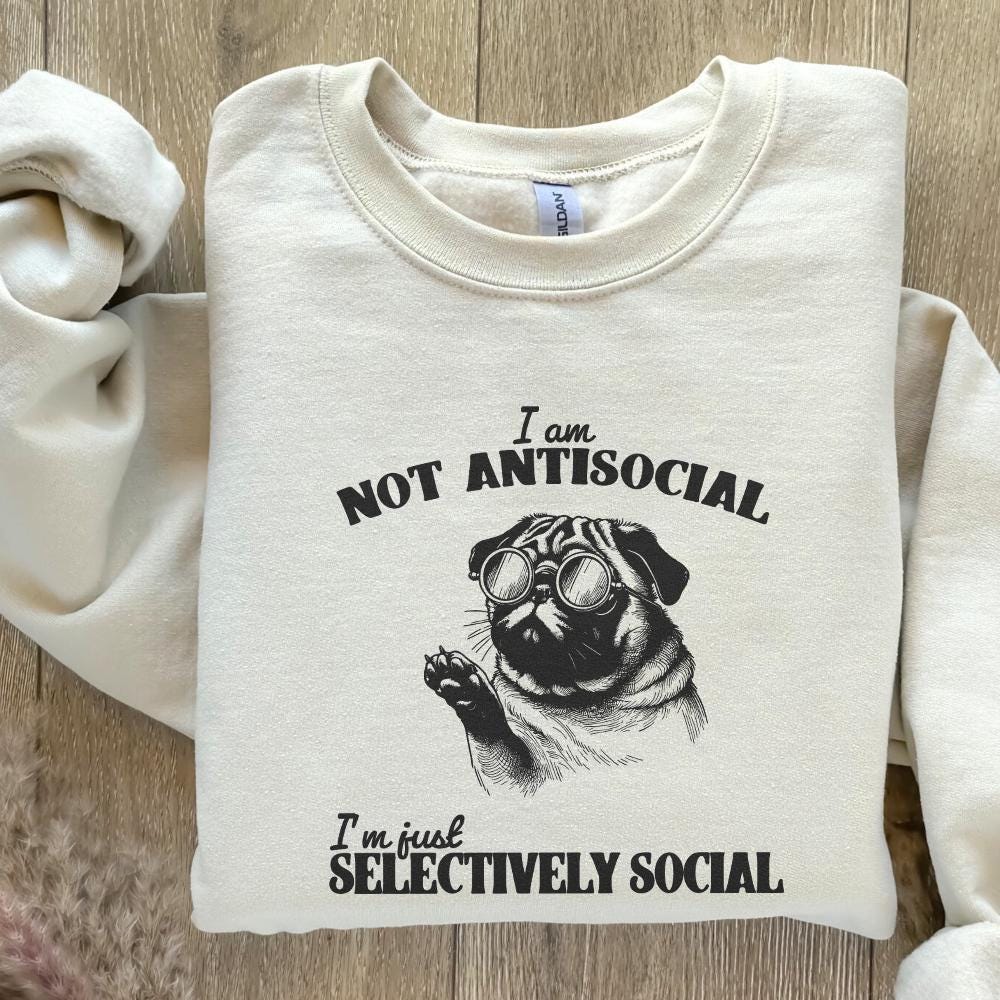 Selectively Social Antisocial PNG, Funny Trendy Introvert Design - 300