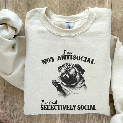 Selectively Social Antisocial PNG, Funny Trendy Introvert Design - 300