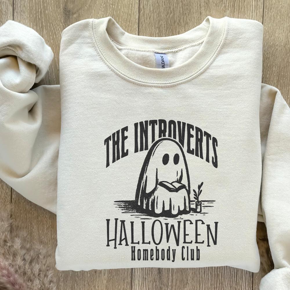 Vintage Halloween Homebody Club PNG, Retro Mid Century Modern Introvert