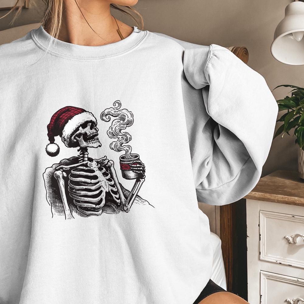 Spooky Christmas PNG, Skeleton Christmas Funny PNG - 300 DPI Design for