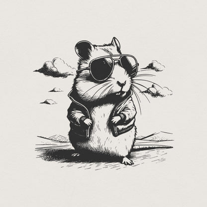 Cute Cool Hamster PNG, Funny Hamster png - 300 DPI Design for T-Shirt