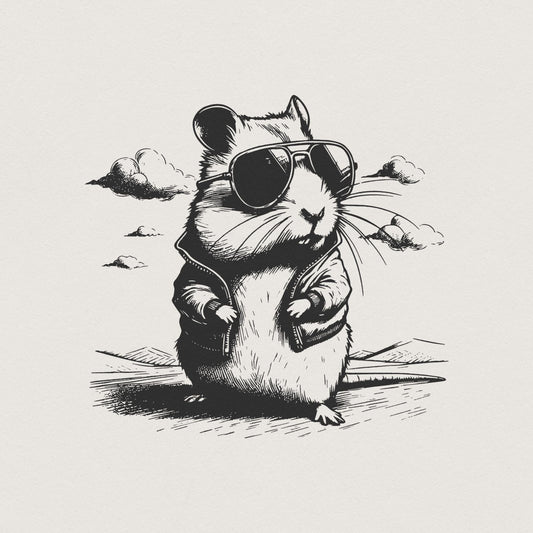 Cute Cool Hamster PNG, Funny Hamster png - 300 DPI Design for T-Shirt