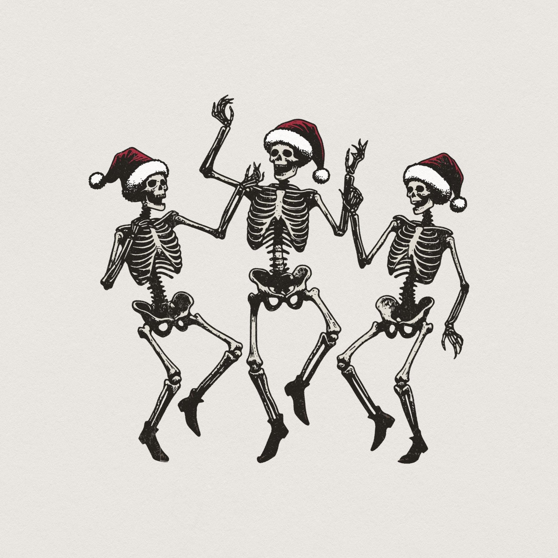 Dancing Skeleton Christmas PNG, Christmas Skeleton Dance - 300 DPI Design