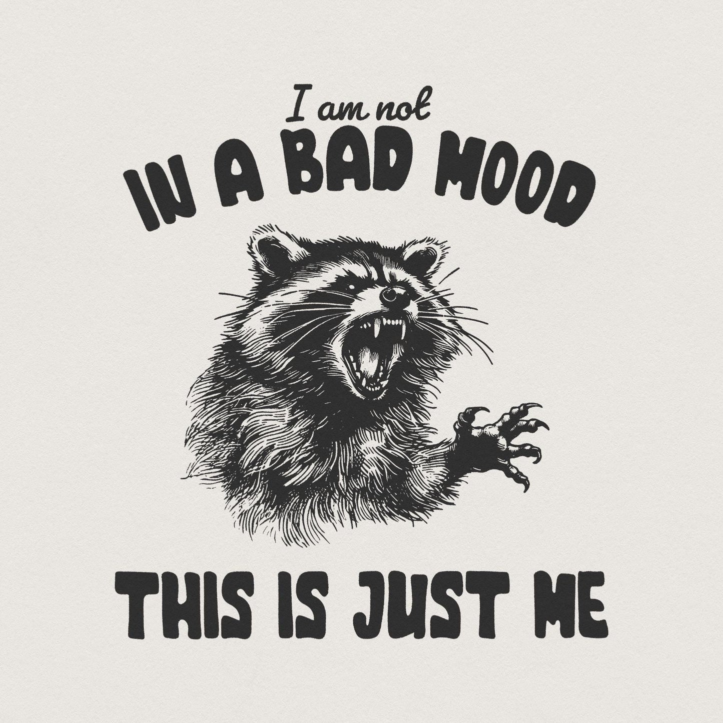 Retro Raccoon PNG, Sarcastic Sublimation Design - 300 DPI Design for