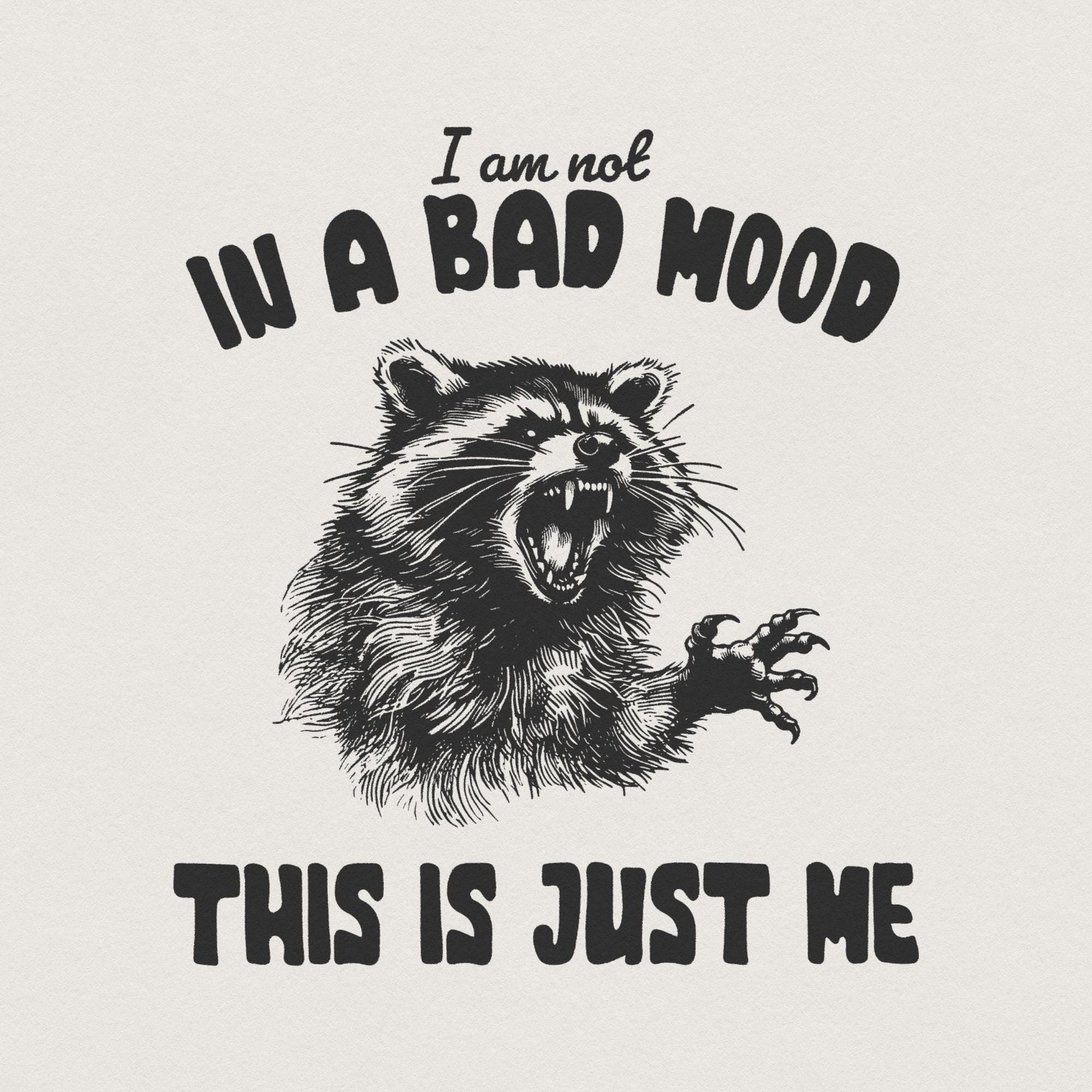 Retro Raccoon PNG, Sarcastic Sublimation Design - 300 DPI Design for
