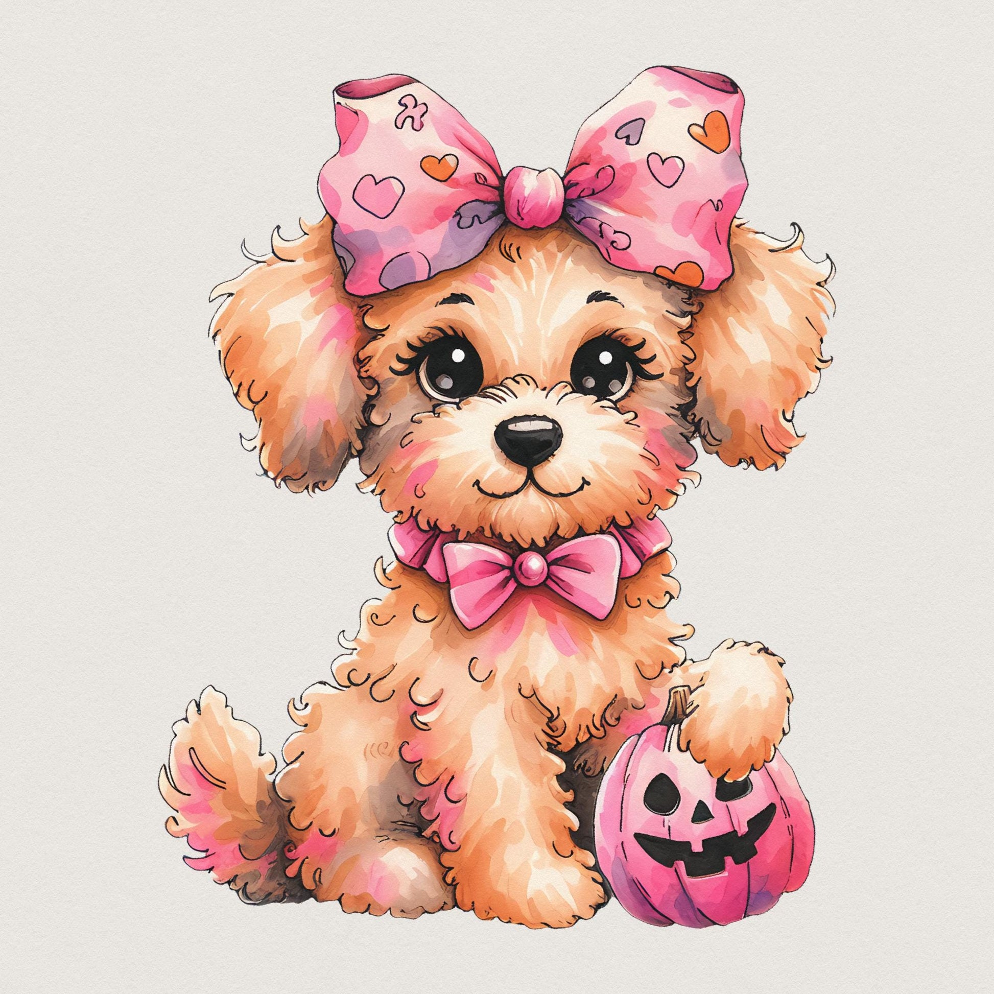 Halloween Poodle Clipart, Poodle PNG - 300 DPI Design for T-Shirt