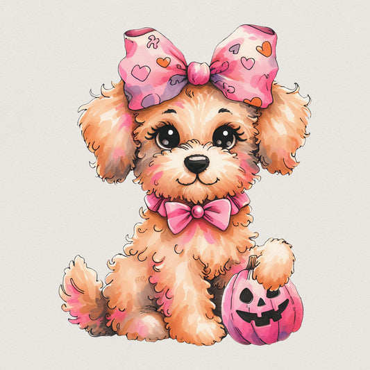 Halloween Poodle Clipart, Poodle PNG - 300 DPI Design for T-Shirt