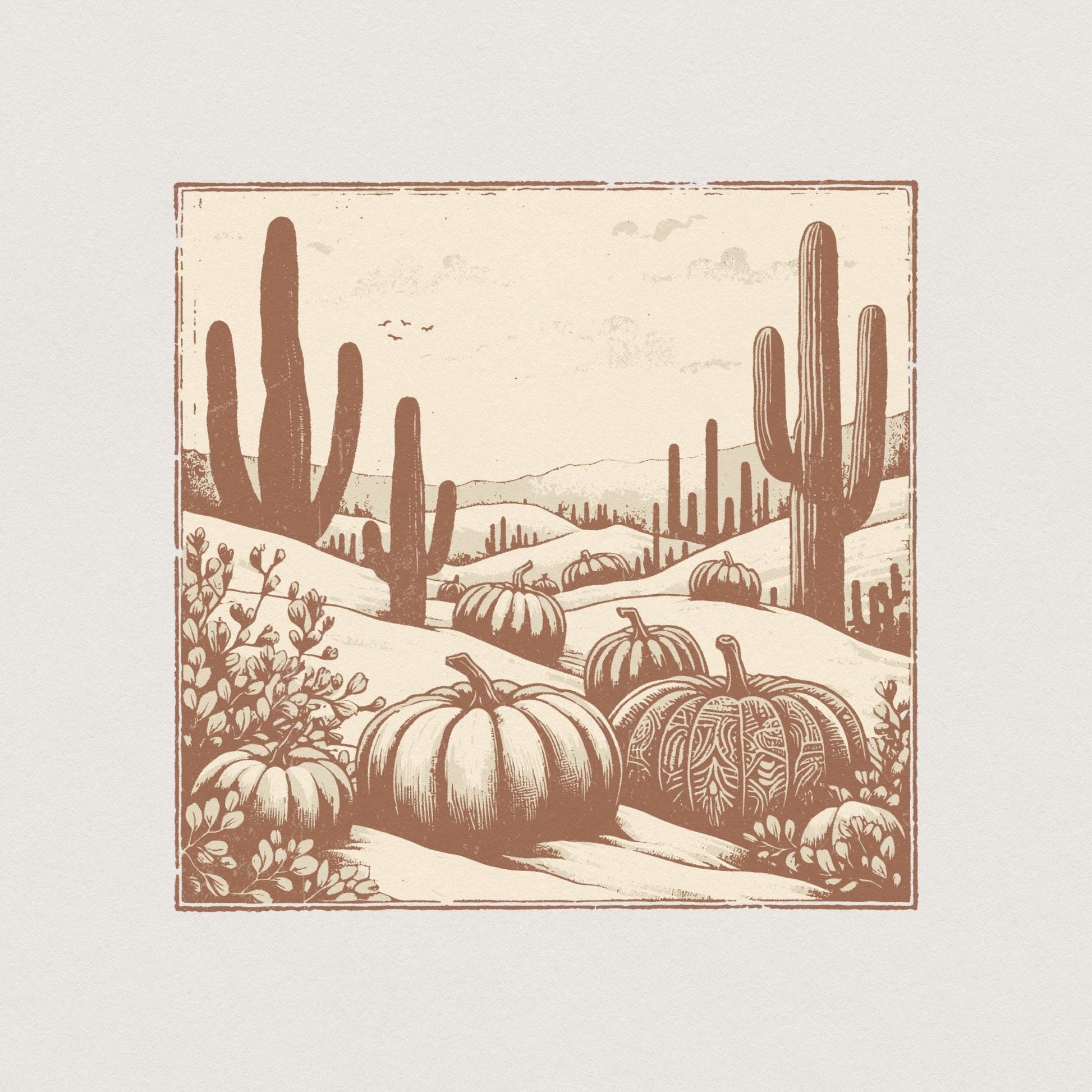 Western Fall Png, Howdy Pumpkin Png - 300 DPI Design for T-Shirt