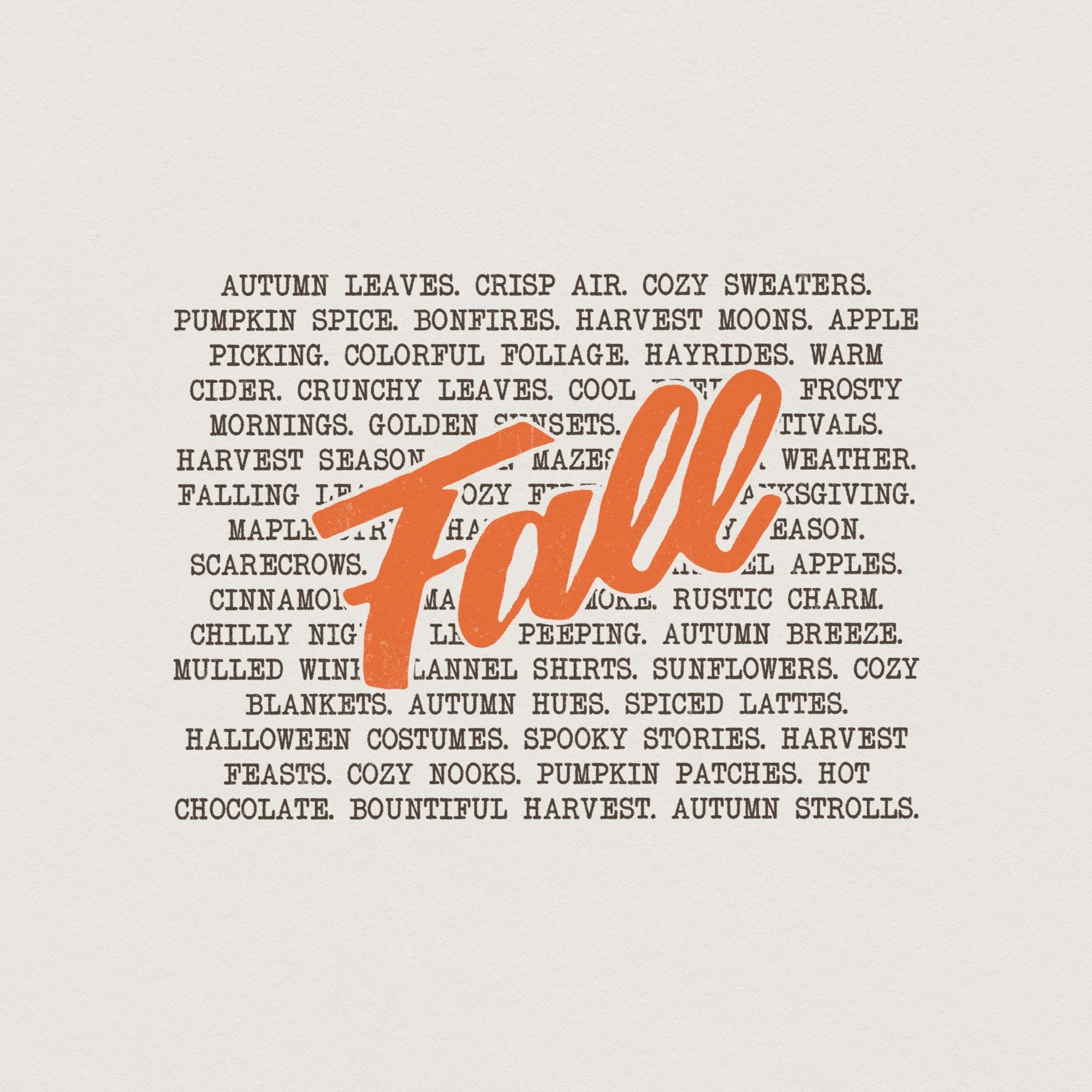 Fall Words png, Cozy Season png - 300 DPI Design for T-Shirt ...