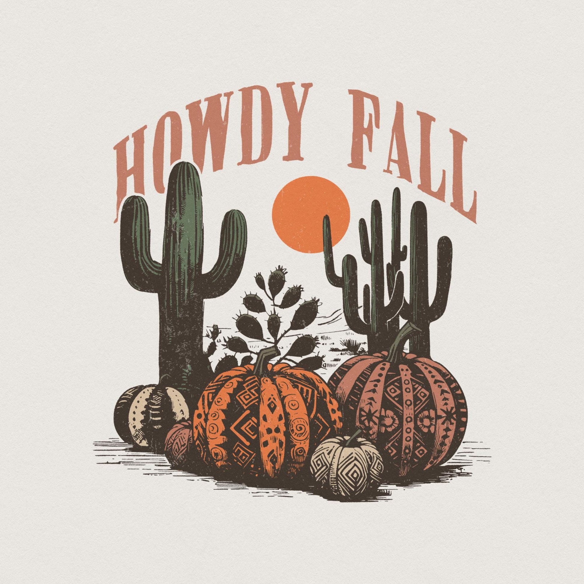 Western Fall Png, Howdy Fall Png - 300 DPI Design for T-Shirt