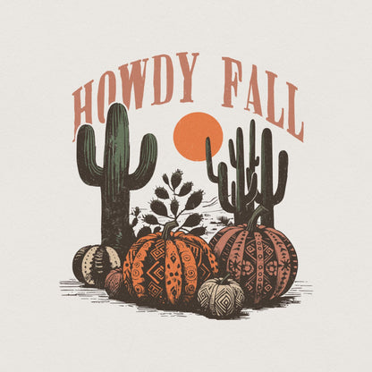 Western Fall Png, Howdy Fall Png - 300 DPI Design for T-Shirt