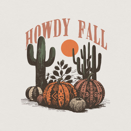 Western Fall Png, Howdy Fall Png - 300 DPI Design for T-Shirt