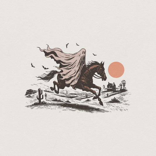 Cowboy Ghost Horse PNG, Halloween Shirt Digital Download - 300 DPI Design