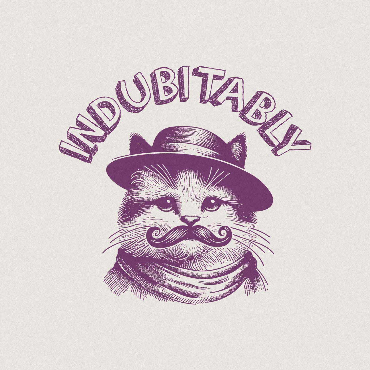 Indubitably Cute Vintage Gentleman cat, Handdrawn Style kitty - 300 DPI