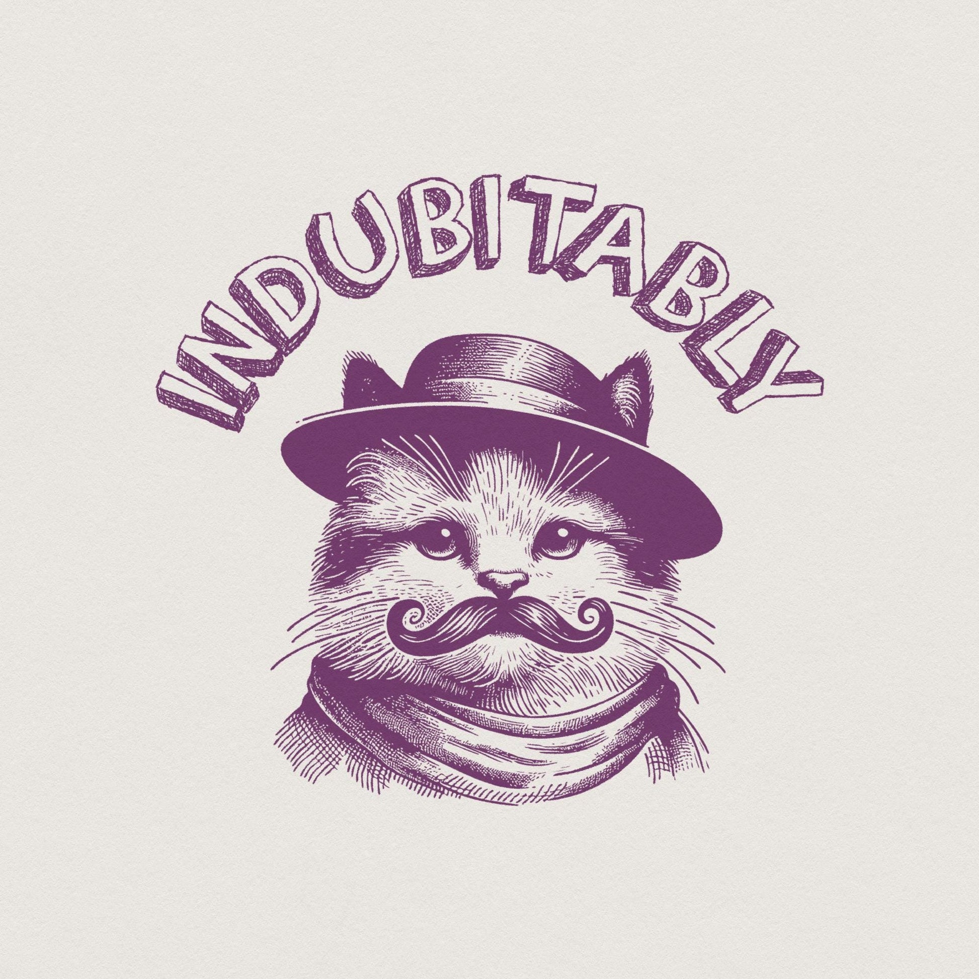 Indubitably Cute Vintage Gentleman cat, Handdrawn Style kitty - 300 DPI