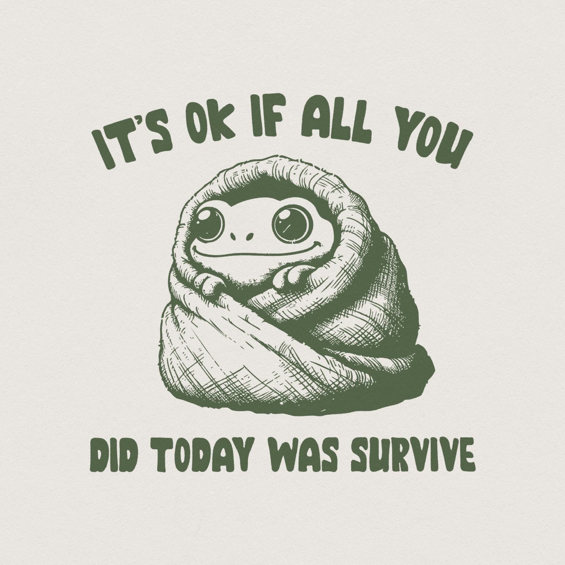 Trendy Mental Health PNG, Cozy Frog Clipart - 300 DPI Design for T-Shirt