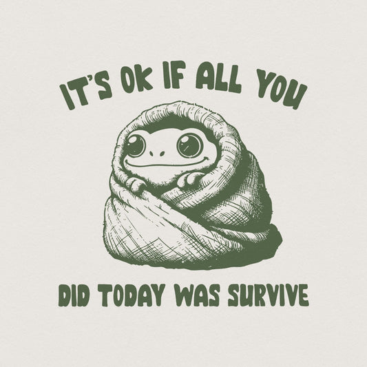 Trendy Mental Health PNG, Cozy Frog Clipart - 300 DPI Design for T-Shirt