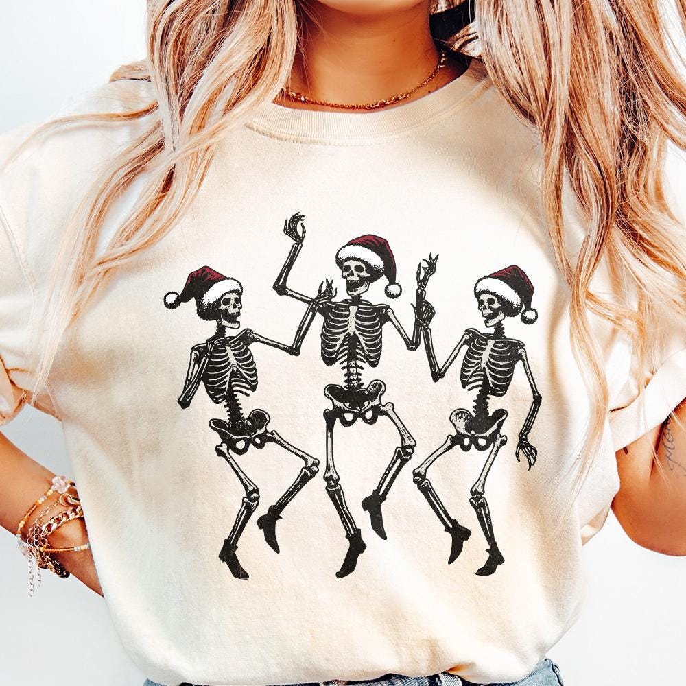 Dancing Skeleton Christmas PNG, Christmas Skeleton Dance - 300 DPI Design