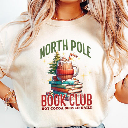 North Pole Book Club PNG, Christmas Books Png - 300 DPI Design for T-Shirt
