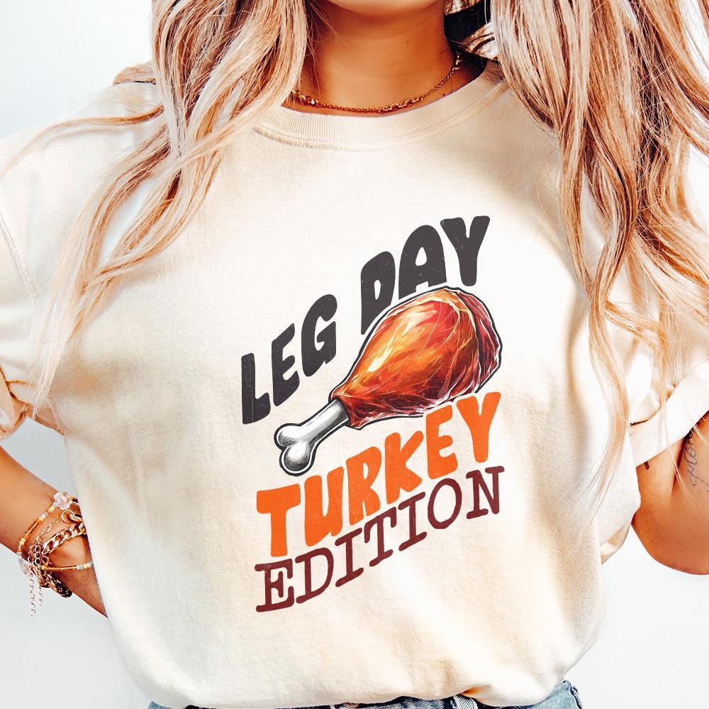 Retro Leg Day Turkey Edition PNG, Thanksgiving Design - 300 DPI Design