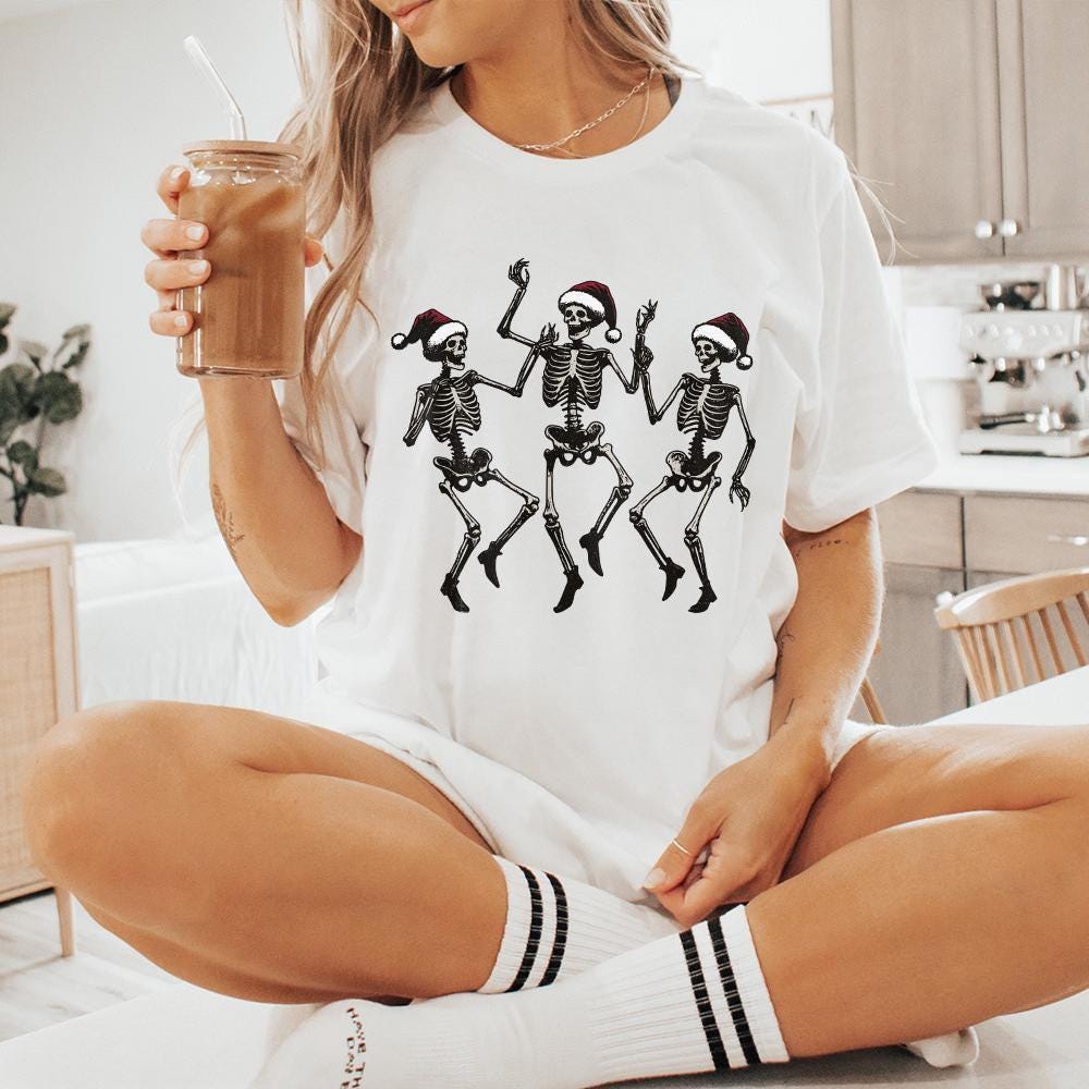 Dancing Skeleton Christmas PNG, Christmas Skeleton Dance - 300 DPI Design