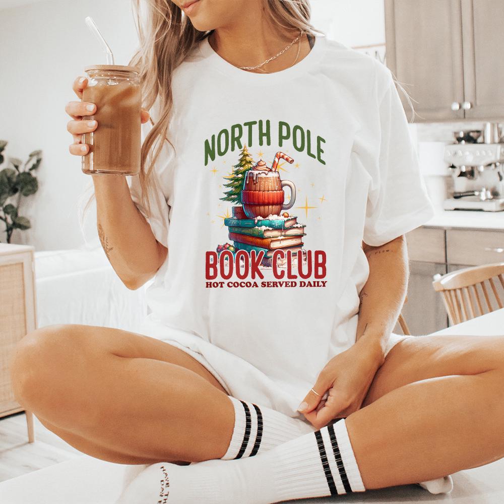 North Pole Book Club PNG, Christmas Books Png - 300 DPI Design for T-Shirt