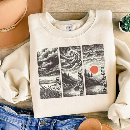 Trust God png PNG, Christian Faith Quote - 300 DPI Design for T-Shirt