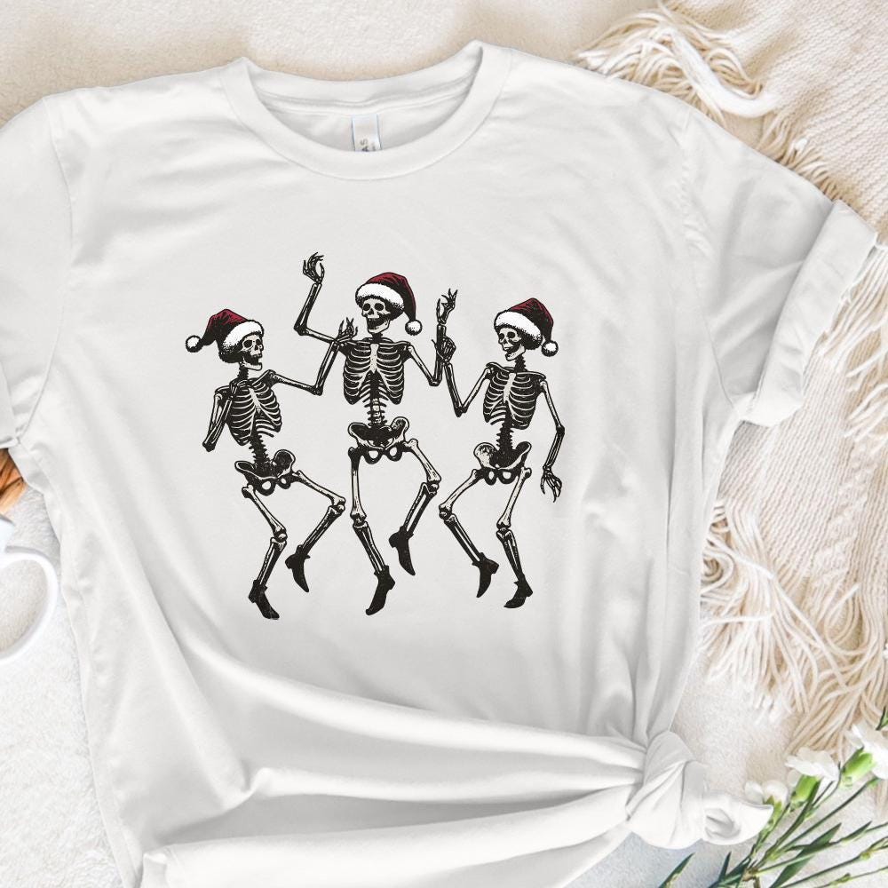 Dancing Skeleton Christmas PNG, Christmas Skeleton Dance - 300 DPI Design