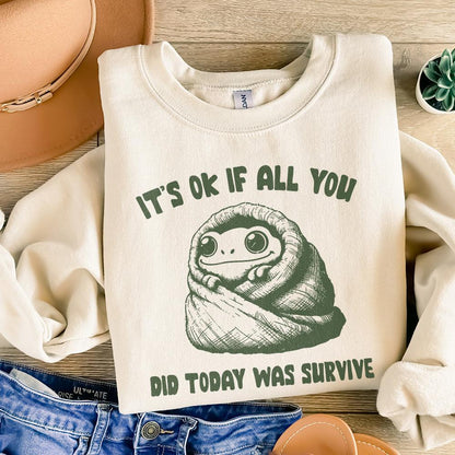 Trendy Mental Health PNG, Cozy Frog Clipart - 300 DPI Design for T-Shirt